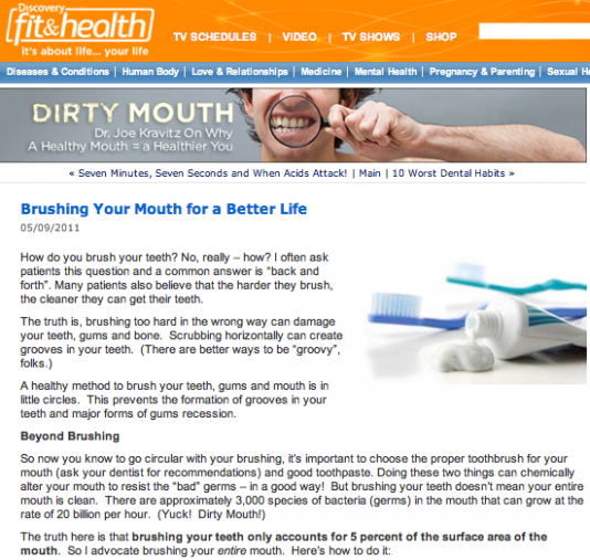 Brushing your mouth dr kravitz