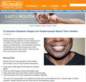 Embarrassed about Smiles. Discovery article by Dr. Joe Kravitz.